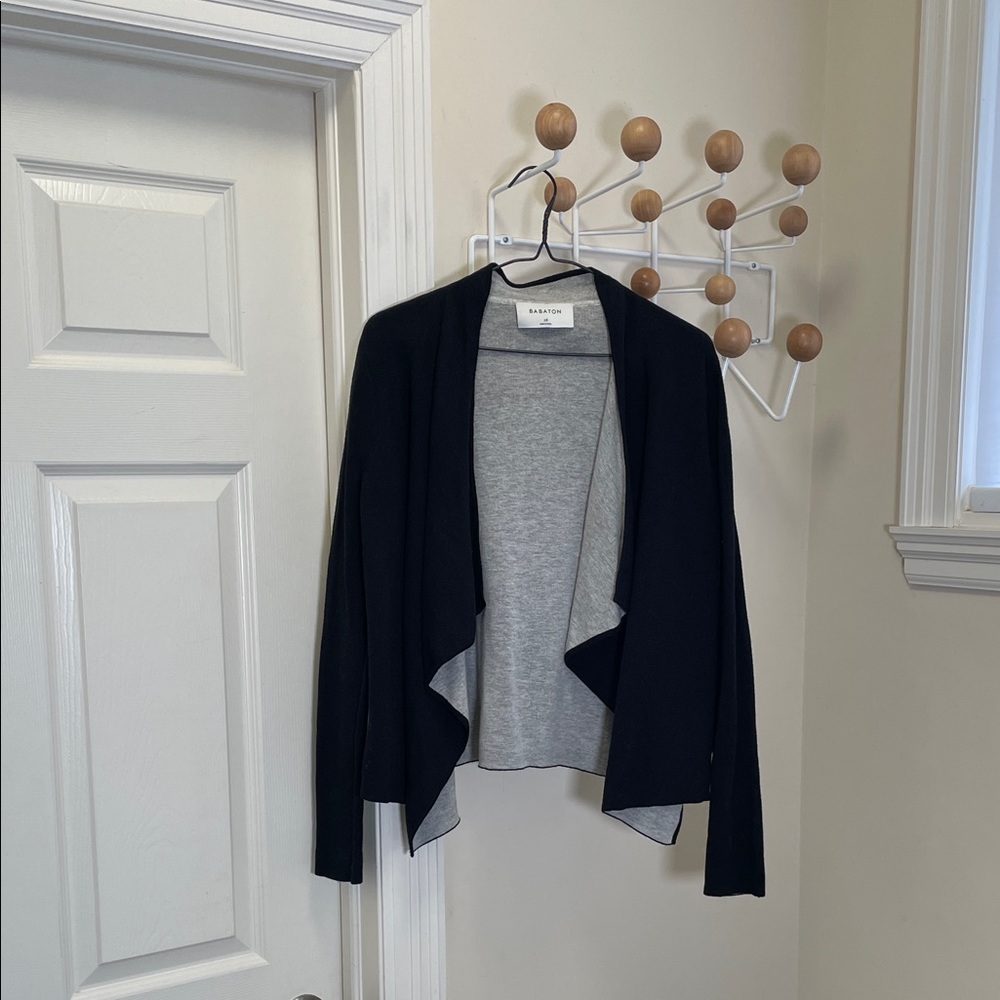 Artizia - Babaton - Wool Blend Shawl Cardigan - Black / Grey - XXS